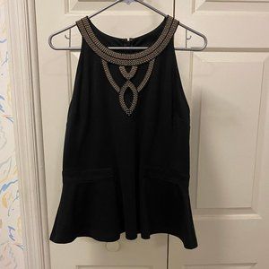 New York & Co 7th Avenue Black Peplum Top